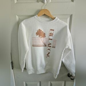 Billabong White Crewneck Pullover Women’s M Sweatshirt